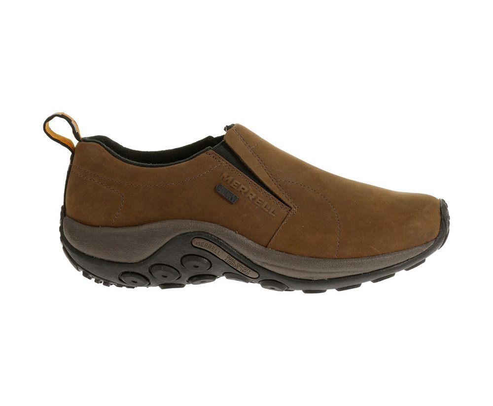 Slip On Homem - Merrell Jungle Moc Nubuck Waterproof Wide Width - Marrom - BPG764019